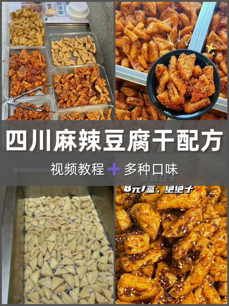 正宗叙永麻辣豆腐技术配方油炸脆炸三角豆腐干配方教程商用视频教-淘配方