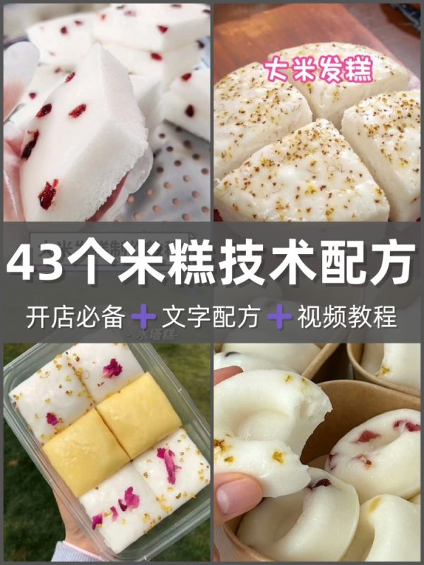 43个米糕技术配方教程早餐酒酿蒸米糕特色小吃制作教程创业-淘配方