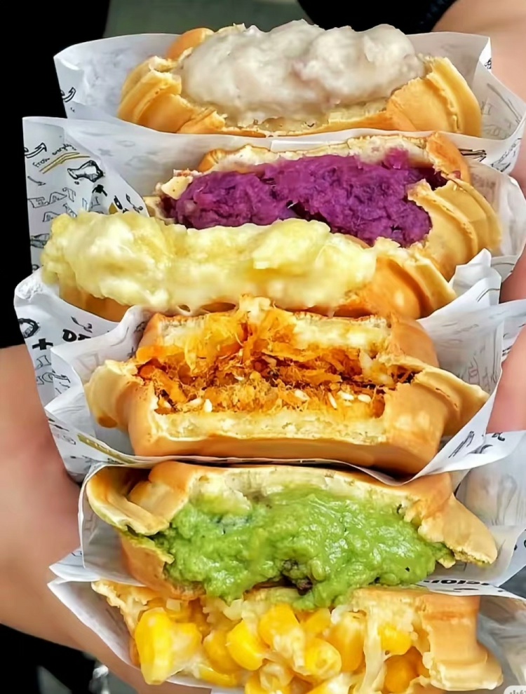 图片[2]-网红车轮饼馅料饼皮成品制作技术教程摆摊创业小吃技术培训-淘配方