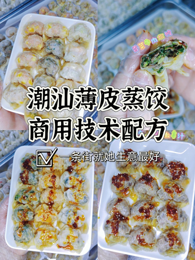 潮汕薄皮蒸饺配方来了。十几种不同口味的薄皮蒸饺，文字➕视频教程！-淘配方